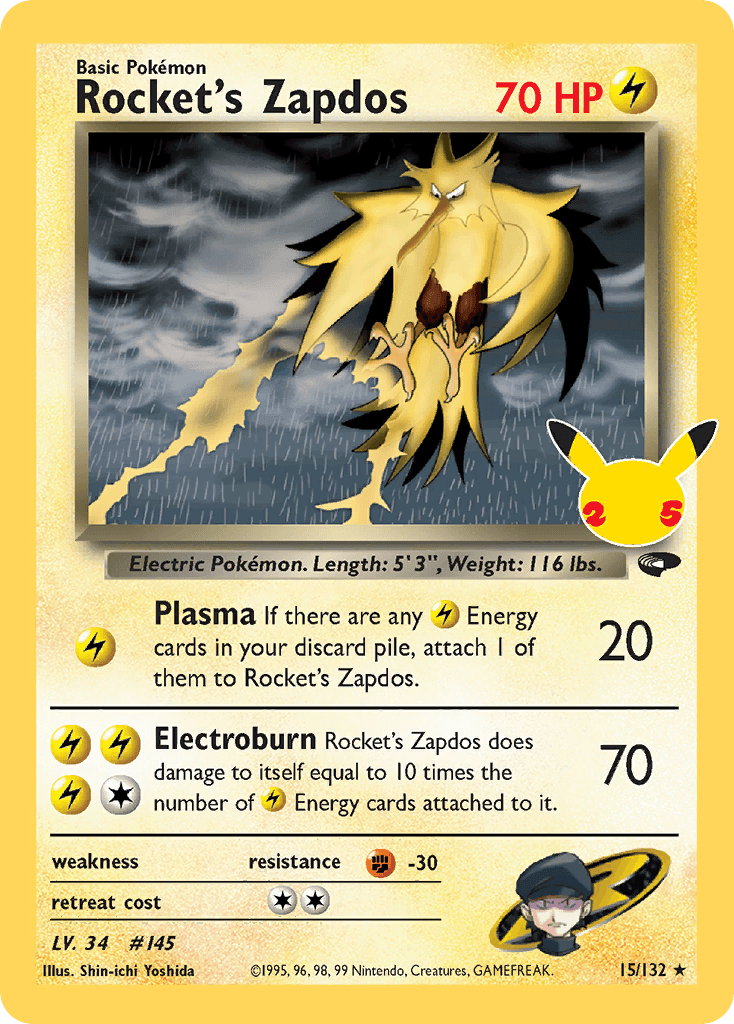 Rocket's Zapdos (Celebrations: Classic Collection) - 15/25