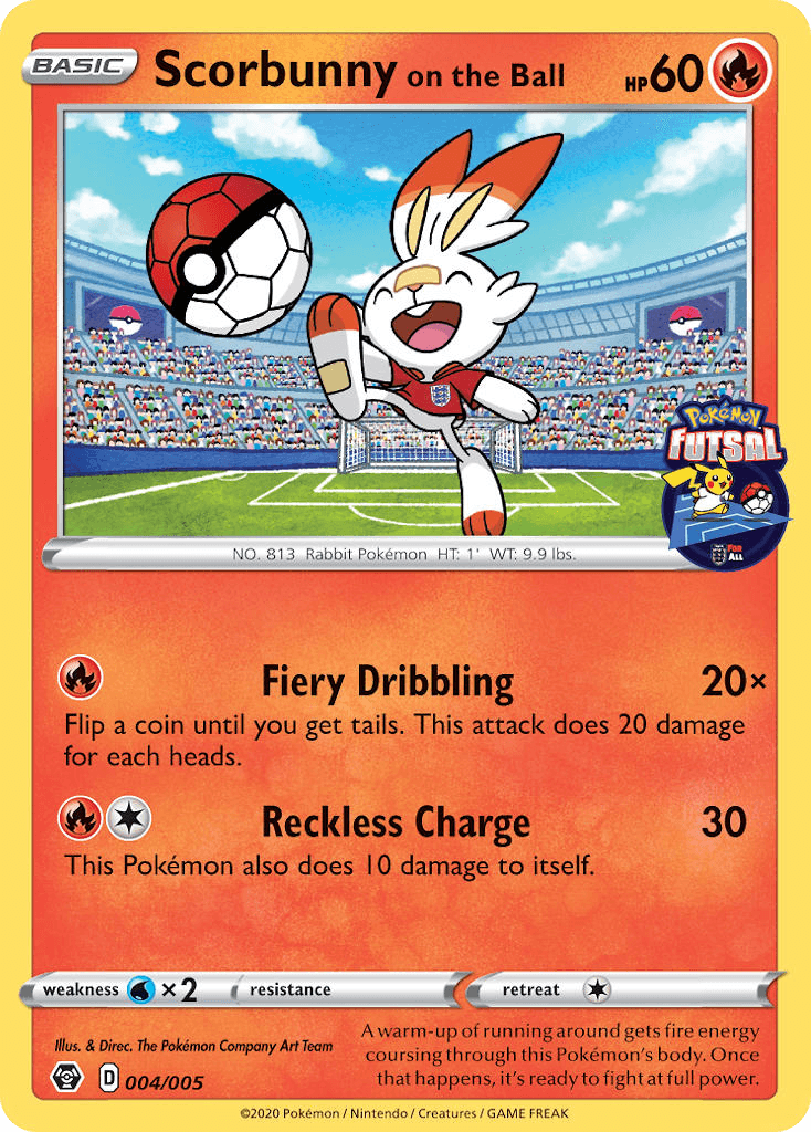 Scorbunny on the Ball (Pokémon Futsal Collection) - 4/5
