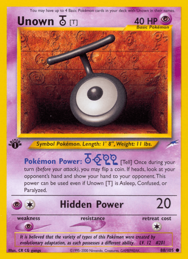 Unown [T] (Neo Destiny) - 88/105