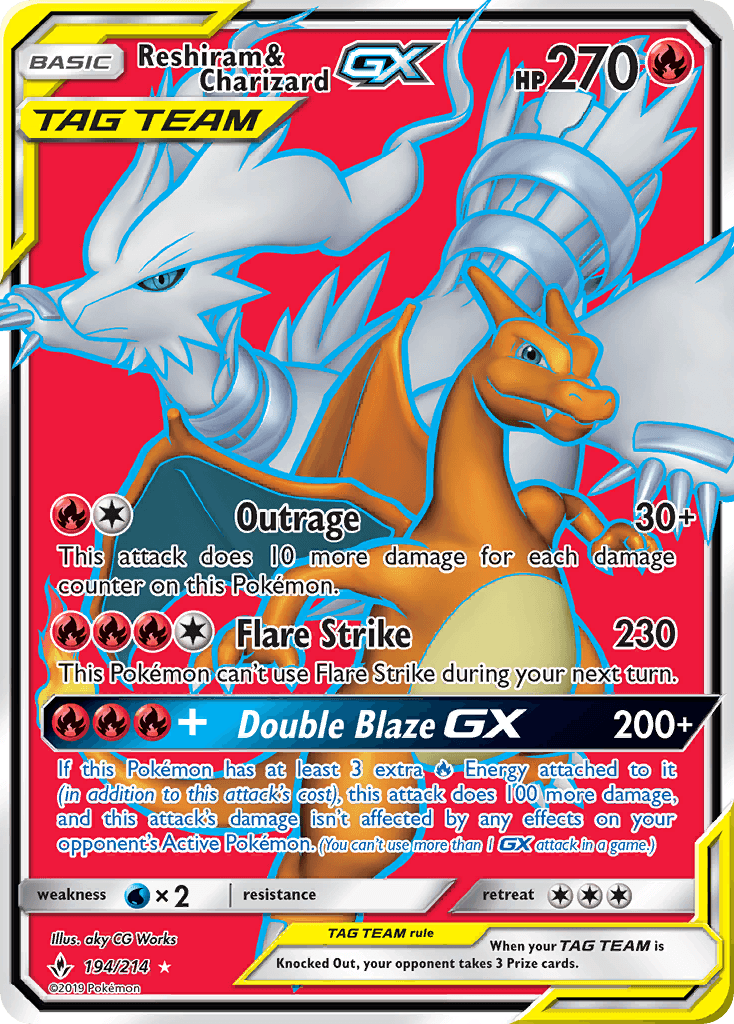 Reshiram & Charizard-GX (Unbroken Bonds) - 194/214