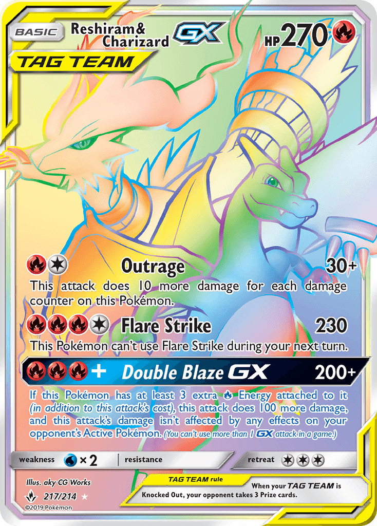 Reshiram & Charizard-GX (Unbroken Bonds) - 217/214