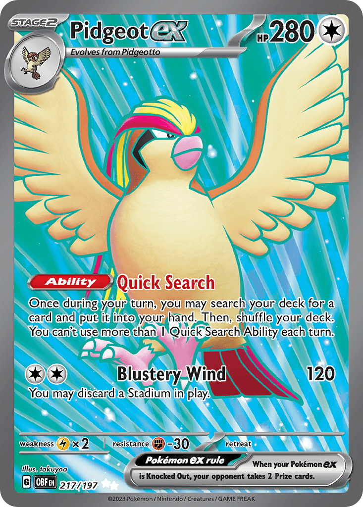 Pidgeot ex (Obsidian Flames) - 217/197