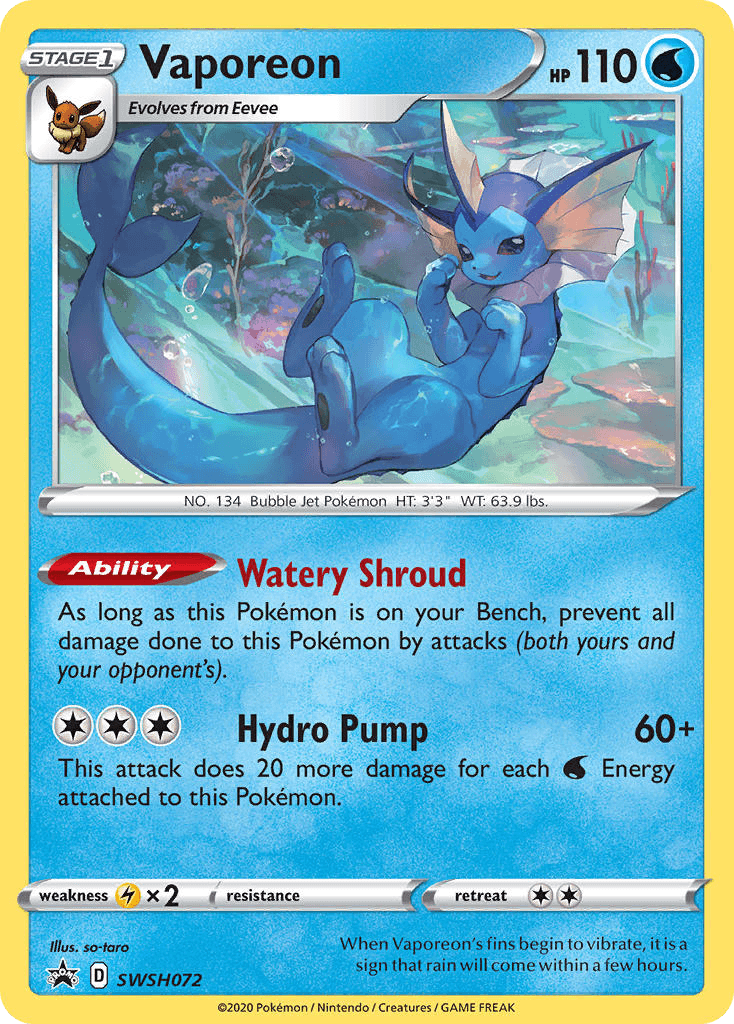 Vaporeon (SWSH Black Star Promos) - SWSH072/307