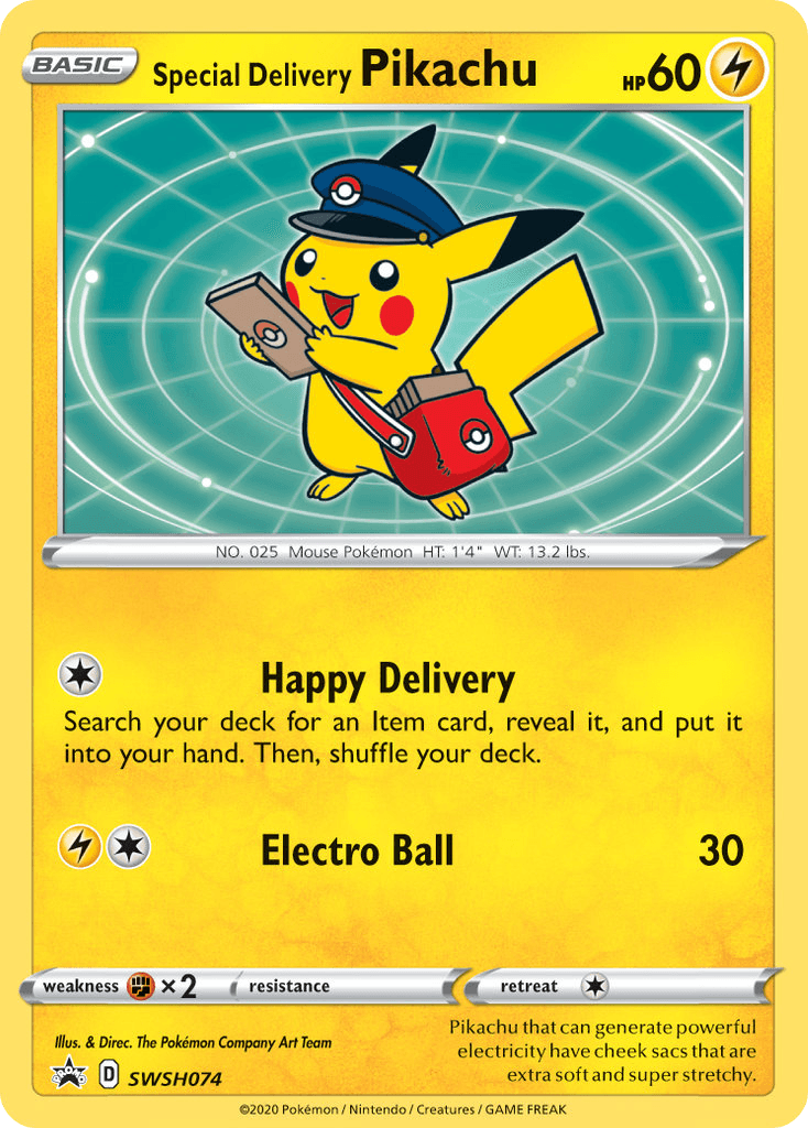 Special Delivery Pikachu (SWSH Black Star Promos) - SWSH074/307