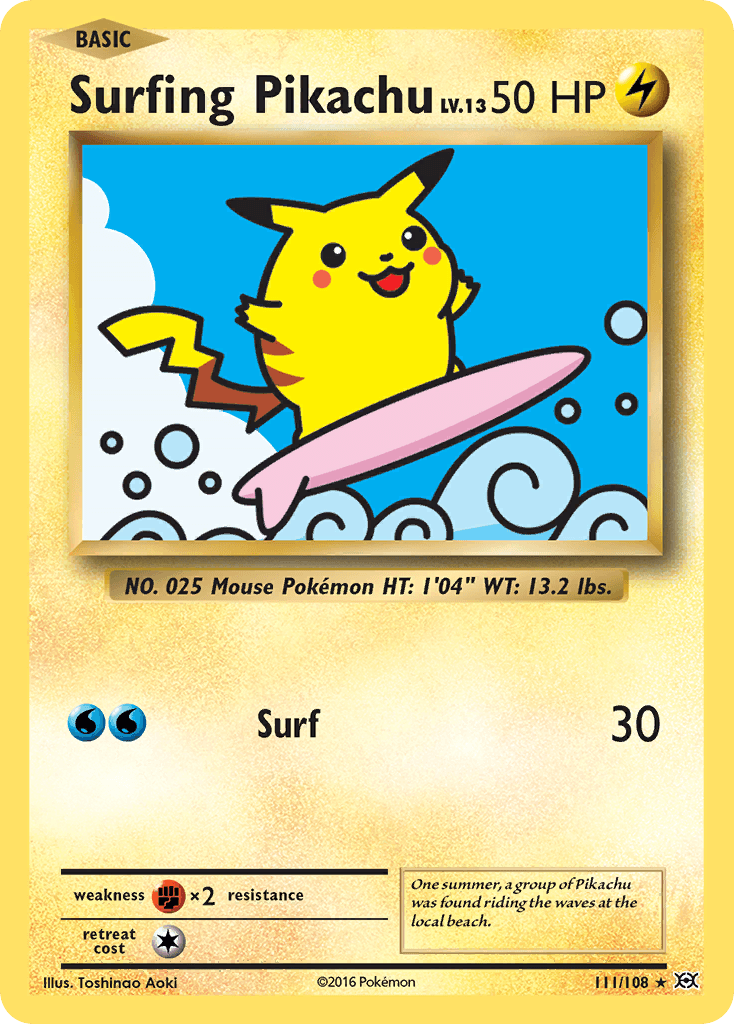 Surfing Pikachu (Evolutions) - 111/108